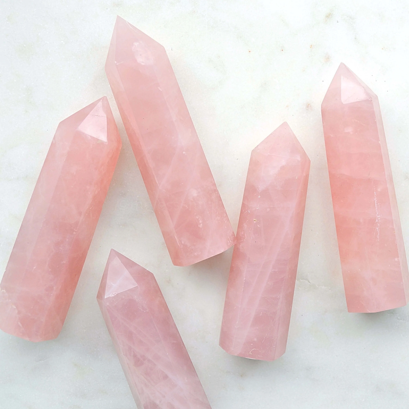 Love Big Rose Quartz Tower