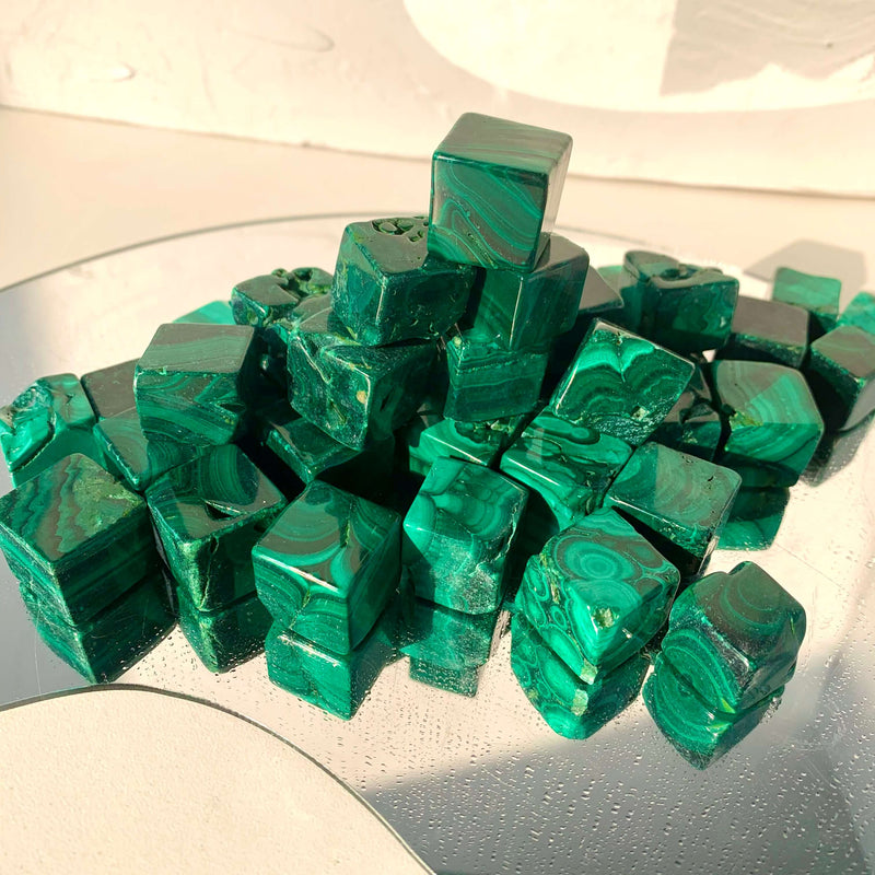 Malachite Cube (imperfect)