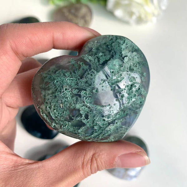 Moss Agate Heart