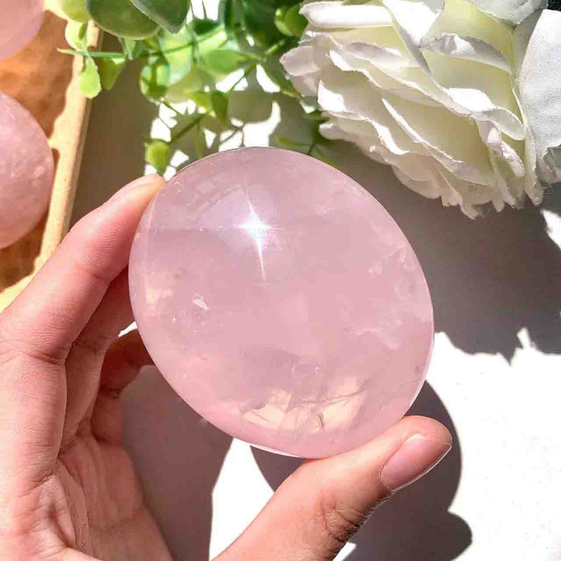 Rose Quartz Palm Stone