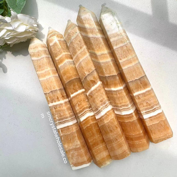 Skinny Orange Calcite Tower