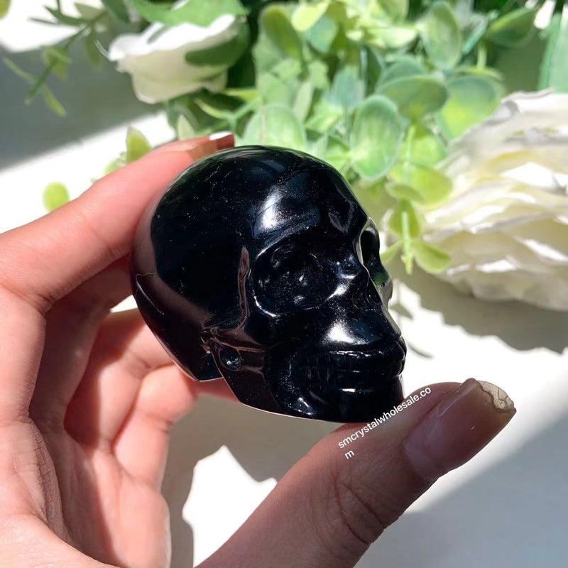 Black Obsidian Skull