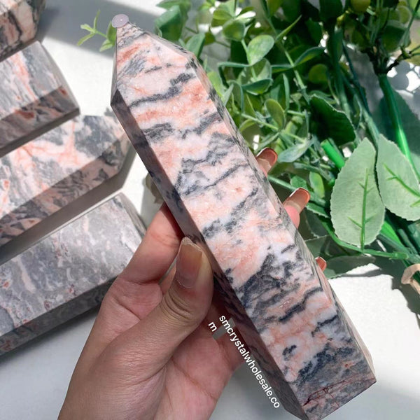 Pink Zebra Jasper Tower