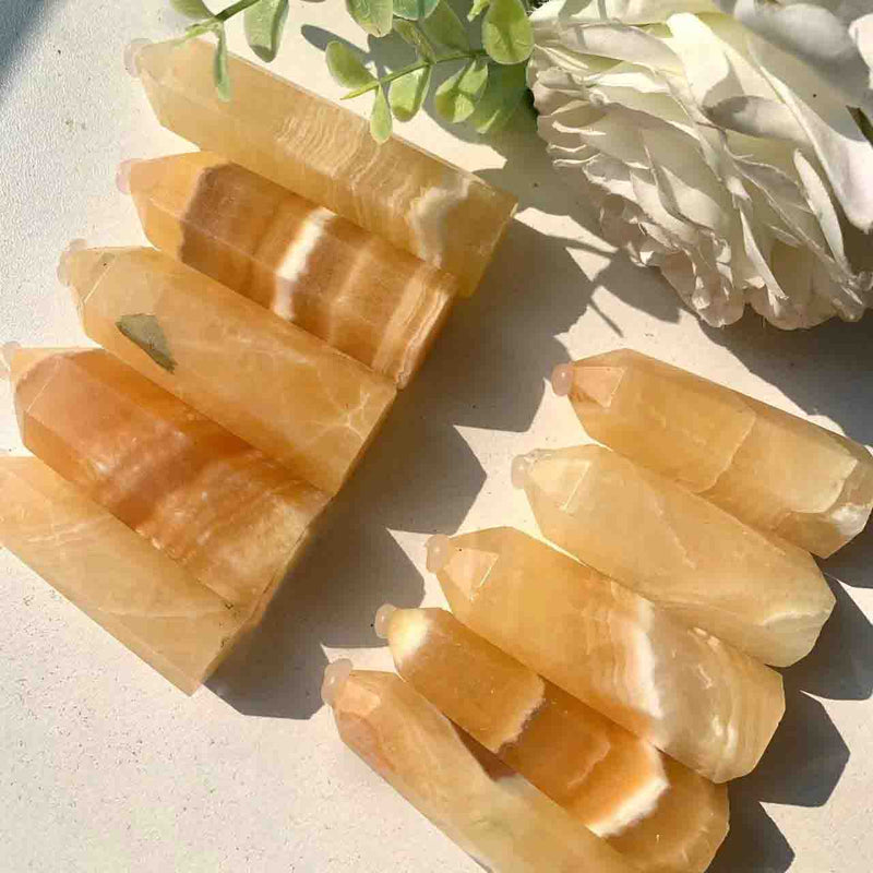 Small Orange Calcite Tower