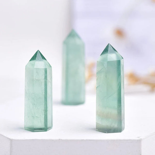 Clear Light Green Fluorite Tower